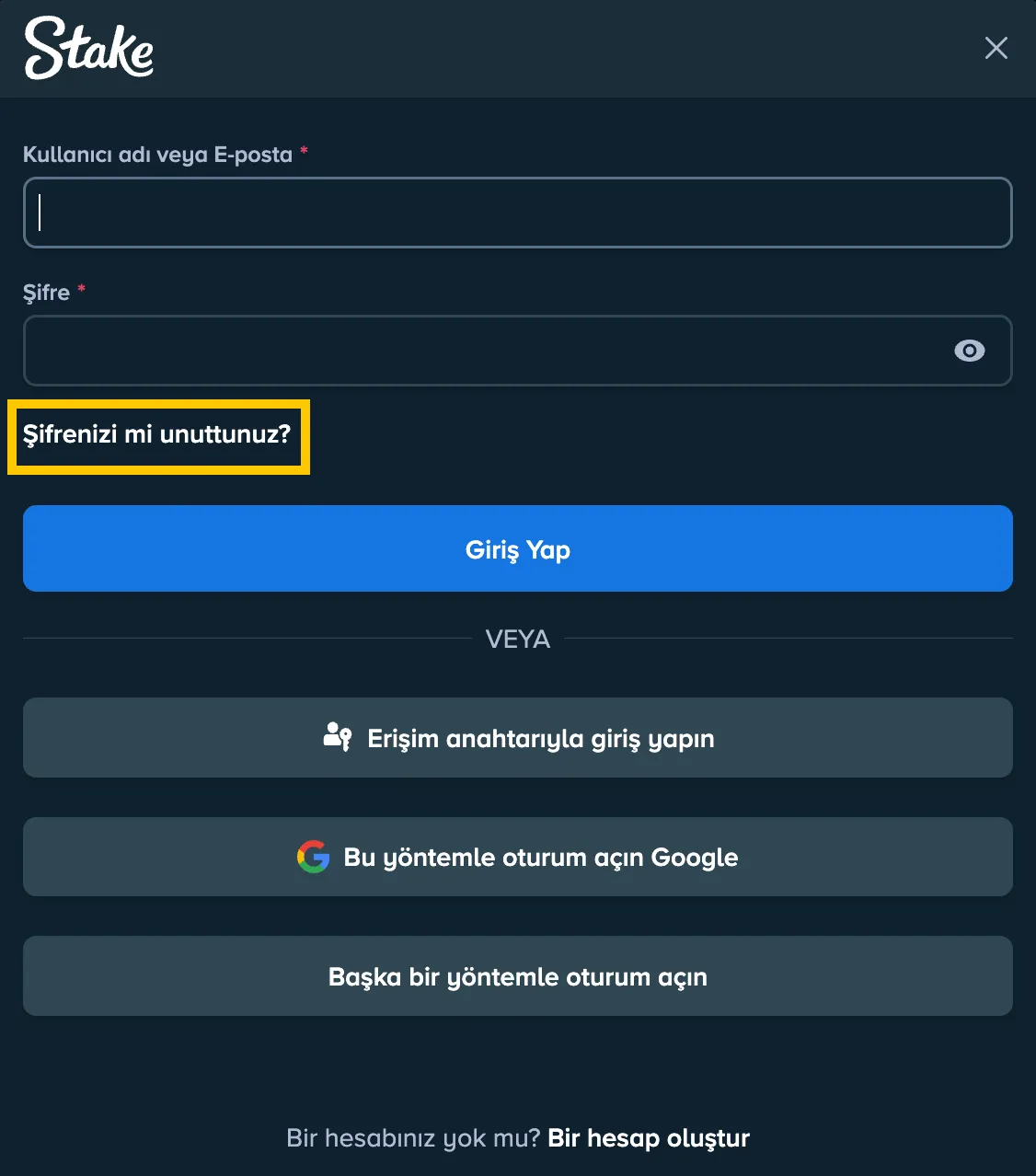 TR Stake.tr Help Center Account Password image 2